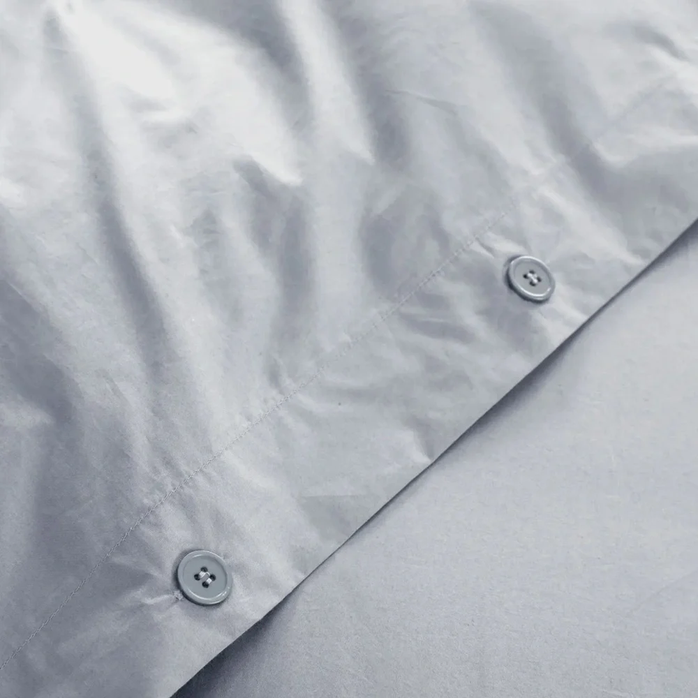 Quince Light Blue-Gray Cotton Duvet Cover